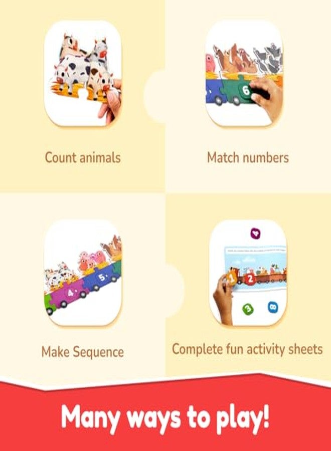 Bloomingo 123 Ride with Animals : Hands-On Counting, Number Recognition & Early Math for Kids | 50+ Engaging Pieces, Flashcards & Activity Sheets | Educational Matching Game for Kids Ages 3+ - Image 4